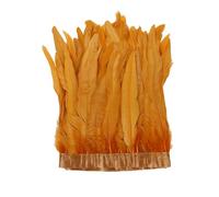 Piume di coda di gallo da 2 metri per fai da te, costumi da palco, accessori per la decorazione della casa, dorate, 30-35 cm