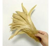 Piume di coda di gallo naturali, piume verde menta, abbigliamento fai da te per gallo, accessori per gioielli, feste, all'ingrosso, 25-45 cm, 10-18 pollici - oro chiaro - 10-12 pollici 25-30 cm