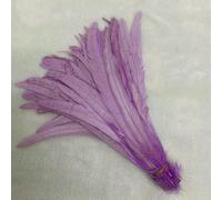 Piume di coda di gallo naturali, piume verde menta, abbigliamento fai da te per gallo, accessori per gioielli, feste, all'ingrosso, 25-45 cm, 10-18 pollici - viola chiaro - 10-12 pollici 25-30 cm