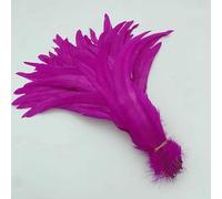 Piume di coda di gallo naturali, piume verde menta, abbigliamento fai da te per gallo, accessori per gioielli, feste, all'ingrosso, 25-45 cm, 10-18 pollici - rosso rosa - 10-12 pollici 25-30 cm
