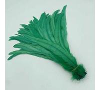 Piume di coda di gallo naturali, piume verde menta, abbigliamento fai da te per gallo, accessori per gioielli, feste, all'ingrosso, 25-45 cm, 10-18 pollici - verde scuro - 10-12 pollici 25-30 cm