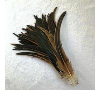 Piume di coda di gallo naturali, piume verde menta, abbigliamento fai da te per gallo, accessori per gioielli, feste, all'ingrosso, 25-45 cm, 10-18 pollici - Marrone naturale - 10-12 pollici 25-30 c