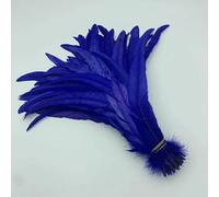 Piume di coda di gallo naturali, piume verde menta, abbigliamento fai da te per gallo, accessori per gioielli, feste, all'ingrosso, 25-45 cm, 10-18 pollici - blu reale - 10-12 pollici 25-30 cm