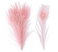 Piume di pavone, Piume di pavone naturali multicolore 25-30 cm confezione da 10 o 20 pezzi(Light Pink,20PCS)