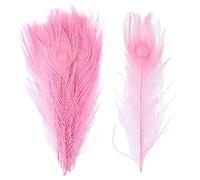 Piume di pavone, Piume di pavone naturali multicolore 25-30 cm confezione da 10 o 20 pezzi(Pink,20PCS)