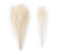 Piume di pavone, Piume di pavone naturali multicolore 25-30 cm confezione da 10 o 20 pezzi(White,20PCS)