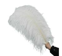 Piume di struzzo bianche per decorazioni, piume da 15-70 cm, decorazioni con piume di struzzo, centrotavola per carnevale, accessori per la casa e per matrimoni, palo grande da 55-60 cm, 10 pezzi
