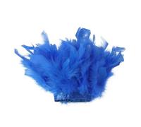 Piume di tacchino multicolori da 2 metri, frangia, nastro di piume blu soffice da 4-6 pollici per artigianato, decorazione di abiti da sposa - blu e