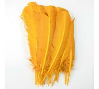 Piume di tacchino naturali da 25-35 cm, piume di pollo colorate all'ingrosso per artigianato fai da te, accessori per decorazioni per cappelli da festa di nozze, dorate, 50 pezz