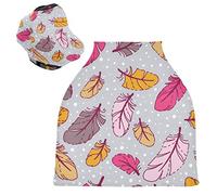 Piume Disegnate A Mano Vintage Passeggino Tettoia Copri Seggiolino Copertura Infermieristica Auto per Bambini per L'Allattamento Al Seno Morbido Traspirante Elastica Tettuccio