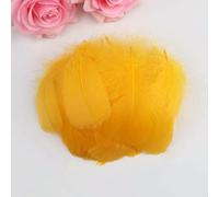 Piume d'oca 6 cm ~ 11 cm per bellissime decorazioni, scatola artigianale fai da te, 50/100/150 pezzi, piume d'oca colorate - G6 jin huang - 100 pezzi