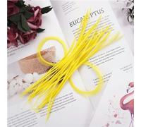 Piume d'oca colorate da 13-18 cm per ricamo e artigianato Creazione di gioielli Pennacchi a strisce Decorazioni natalizie fai-da-te-Giallo-100 pezzi