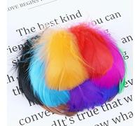 Piume d'oca da 5-8 cm per decorazioni fai da te, acchiappasogni, piume naturali colorate, accessori per abiti da festa, matrimoni - Colori misti 1-200 pezzi