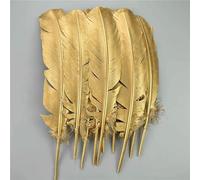 Piume d'oca dorate, piume di tacchino argentate, accessori artigianali, piume d'anatra dorate, centrotavola, decorazione per feste di nozze - Oro 25-30 cm - 50 pezzi