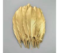 Piume d'oca dorate, piume di tacchino argentate, accessori artigianali, piume d'anatra dorate, centrotavola, decorazione per feste nuziali - Oro 15-20 cm - 50 pezzi