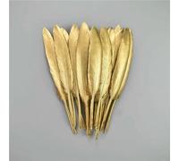 Piume d'oca dorate, piume di tacchino argentate, accessori artigianali, piume d'anatra dorate, centrotavola, decorazione per feste nuziali - Oro 10-15 cm - 50 pezzi