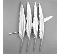 Piume d'oca dorate, piume di tacchino argentate, accessori artigianali, piume d'anatra dorate, centrotavola, decorazione per feste nuziali - argento 25-30 cm - 50 pezzi