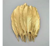 Piume d'oca dorate, piume di tacchino argentate, accessori artigianali, piume d'anatra dorate, centrotavola, decorazione per feste nuziali - Oro 15-20 cm - 50 pezzi