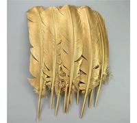 Piume d'oca dorate, piume di tacchino argentate, accessori artigianali, piume d'anatra dorate, centrotavola, decorazione per feste nuziali - Oro 25-30 cm - 50 pezzi
