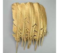 Piume d'oca dorate, piume di tacchino argentate, accessori artigianali, piume d'anatra dorate, centrotavola, decorazione per feste nuziali - Oro 25-30 cm - 50 pezzi