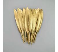 Piume d'oca dorate, piume di tacchino argentate, accessori artigianali, piume d'anatra dorate, centrotavola, decorazione per feste di nozze - Oro 10-15 cm - 50 pezzi