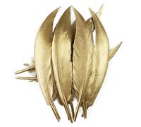 Piume d'oca lunghe 4-6 pollici, 50 pezzi/lotto, piume d'oca per decorazioni di gioielli artigianali, piume di cigno all'ingrosso-dorate-50 pezzi