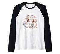 Piume, Flow Freedom Gypsy Vanner Equestre Maglia con Maniche Raglan