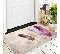 Piume Galleggianti Zerbini Per Interni,Tappeto Ingresso Zerbino Morbidi Arte Fantasy Per Interni Cucina Porta Anteriore Posteriore Animali Domestici E Cani,50X80Cm Rosa Viola