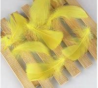 Piume naturali 4-8 cm, piccole piume d'oca galleggianti, piume colorate per artigianato, gioielli da sposa, decorazioni fai da te per la casa, piume gialle, 300 pezzi