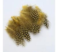 Piume naturali multicolori da 4,5-8 cm, 2-4 pollici, piume di pollo maculate per artigianato, accessori per gioielli fai da te, piume dorate da 4,5-8 cm, 50 pezzi