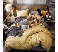 Piumini Biancheria da Letto King Size Grigio copripiumini Doppi Letti Rosa Copripiumino Set di coperture per Trapunta con Foglio a Doppia Dimensione Flanella Calda Morbida (Centina)