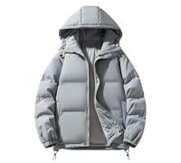 Piumini da donna UK invernali trapuntati in piuma con cappuccio antivento imbottiti a maniche lunghe cappotto caldo signore per esterni escursionismo capispalla abbigliamento per il freddo, 01-grigio