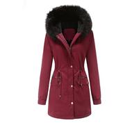Piumini Donna Invernali, Cappotto Donna Invernale Elegante Caldo Cappotti Imbottita con Cappuccio Rimovibile Antivento Media Lugghezza Impermeabile Giubbino in Pile Outdoor Viaggio
