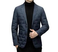 Piumini Invernali Da Uomo In Piumino D'anatra Bianco Caldo Cappotto Blazer Spesso Piumino Leggero Ripiegabile Blue XXL
