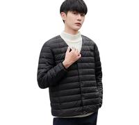 Piumini Leggeri Uomo Giacca Piumino Leggero Uomo Puffer Jacket Uomo Giubbotto Piumino Quilted Jacket Uomo Giacca Trapuntata Imbottita Uomo Giacche Piumini Giubbino Piumino Trapuntato Uomo Nero M