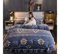 Piumini Size Matrimoniale Coperte Piumino Biancheria da Letto Floreale coperture per Letti matrimoniali Inverno Set di Cover Piatti in Flanella Calda Twin a Doppia Dimensione (e King)