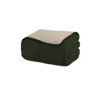 Piumino 1 Piazza e Mezzo Invernale in Microfibra 200gr Doubleface Verde Militare/Crema