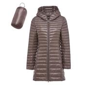 Piumino 100 G Donna, Giacca Trapuntata Donna Invernale Maniche Lunghe Con Cappuccio Caldo Piumini Da Antivento Casual Tinta Unita Ripiegabile Giacconi Comodo Ultraleggero Per Quotidiano Viaggio