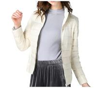 Piumino 100 G Donna, Giacca Trapuntata Donna Mezza Stagione con Zip Mezza Stagione Trapuntato Piumino Ripiegabile Imbottito Elegante Invernale Caldo Antivento Giubbino per Tempo Libero E Trekking