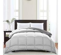 Piumino 4 Stagioni Bicolore Reversibile, Piumone Interno Double Face Anallergico, disponibile in più Colori e Misure (Matrimoniale 250x200 cm, Titanio/Grigio)