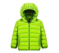 Piumino Bambini Giacca Sportiva di Piuma Ragazzi Ragazze Bimba Bambina Imbottita Cappotto a Vento Impermeabile Verde 10 Anni