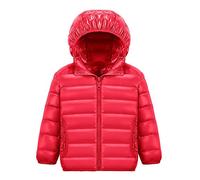 Piumino Bambini Giacca Sportiva di Piuma Ragazzi Ragazze Bimba Bambina Imbottita Cappotto a Vento Impermeabile Rosso 6 Anni