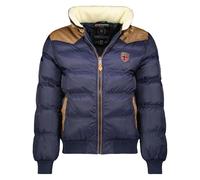 Geographical Norway - Giaccone invernale da uomo, modello Abraham, collezione inverno 2017/2018, bomber con collo in pelliccia, giacca a vento imbottita, per attività all’aperto (Marino, L)