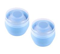 Piumino Cipria per Corpo Blu in Pp e Fluff, 2 Pezzi | Distribuzione Uniforme della Polvere, Asciugatura Rapida, per Kids, con Scatole Portaoggetti