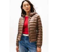 Tommy Hilfiger Donna Giacca Imbottita Down Hooded Jacket con Zip, Marrone (Hot Coco), XS