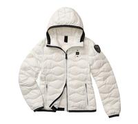 PIUMINO CON CAPPUCCIO AD ONDE CAMELIA DONNA Blauer Bianco