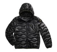 PIUMINO CON CAPPUCCIO AD ONDE WAWE Blauer Nero