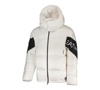 PIUMINO CON CAPPUCCIO LONG LOGO EA7 EMPORIO ARMANI Bianco