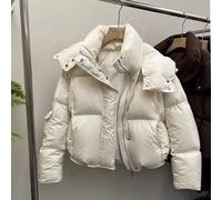 Piumino Corto Beige Con Cappuccio E Trapuntatura Morbida Casual Chic CF55792