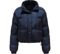Piumino corto invernale da donna, corto, caldo, trapuntato, Blu scuro, S